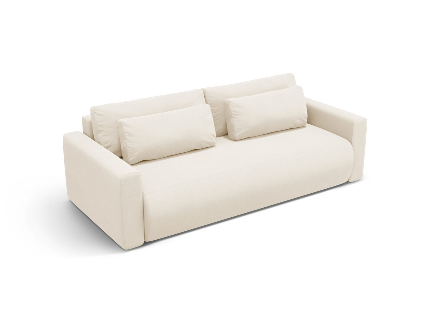 Cosmopolitan Design fløyelssovesofa med oppbevaring, "Belfast", 3-seter, 238 × 105 × 84 cm, Magic Velvet, svarte plastben
