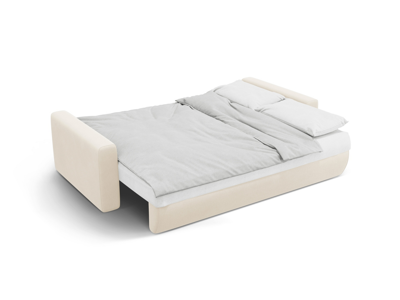 Cosmopolitan Design fløyelssovesofa med oppbevaring, "Belfast", 3-seter, 238 × 105 × 84 cm, Magic Velvet, svarte plastben