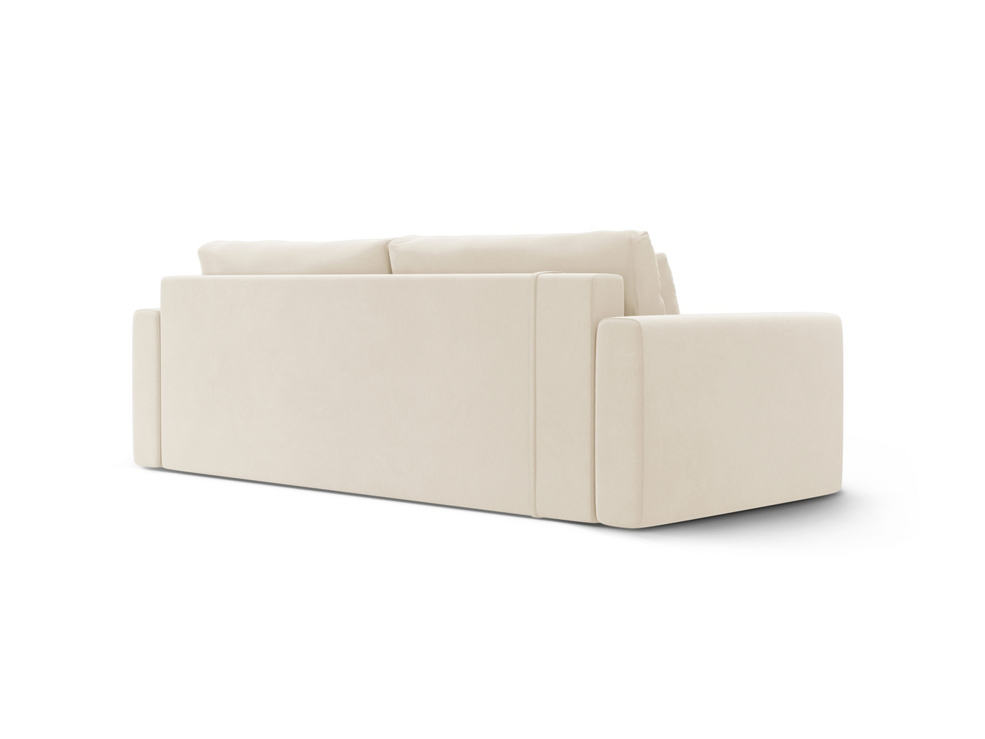 Cosmopolitan Design fløyelssovesofa med oppbevaring, "Belfast", 3-seter, 238 × 105 × 84 cm, Magic Velvet, svarte plastben
