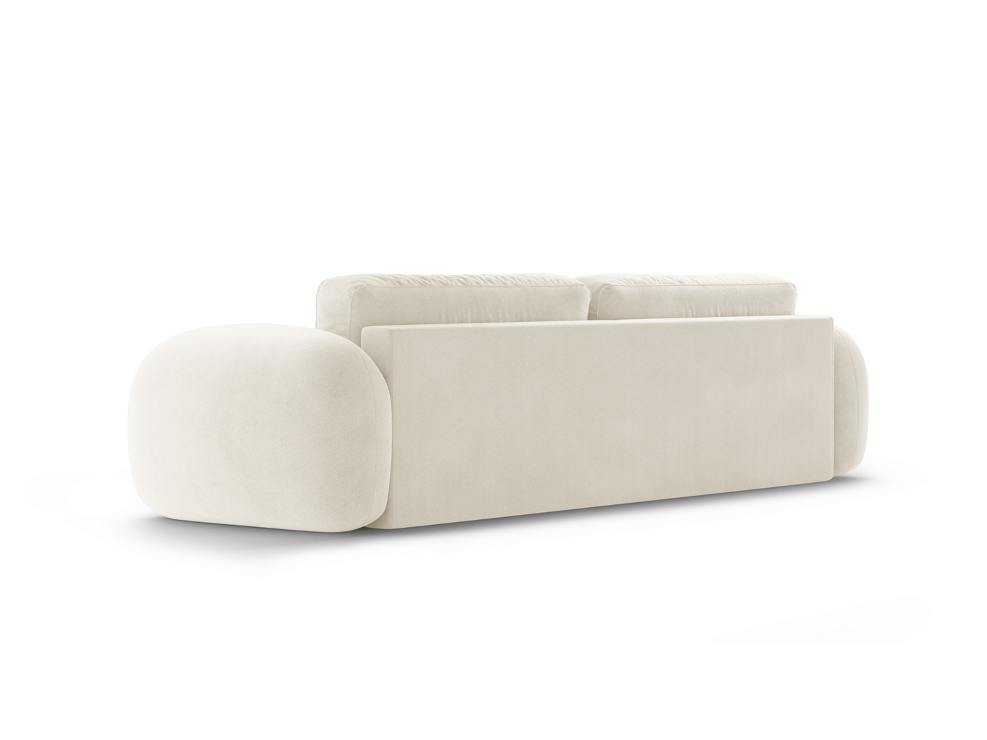 Cosmopolitan Design fløyelssovesofa med oppbevaring, "Tonale", 3-seter, 262 × 105 × 88 cm, Magic Velvet, svarte plastben