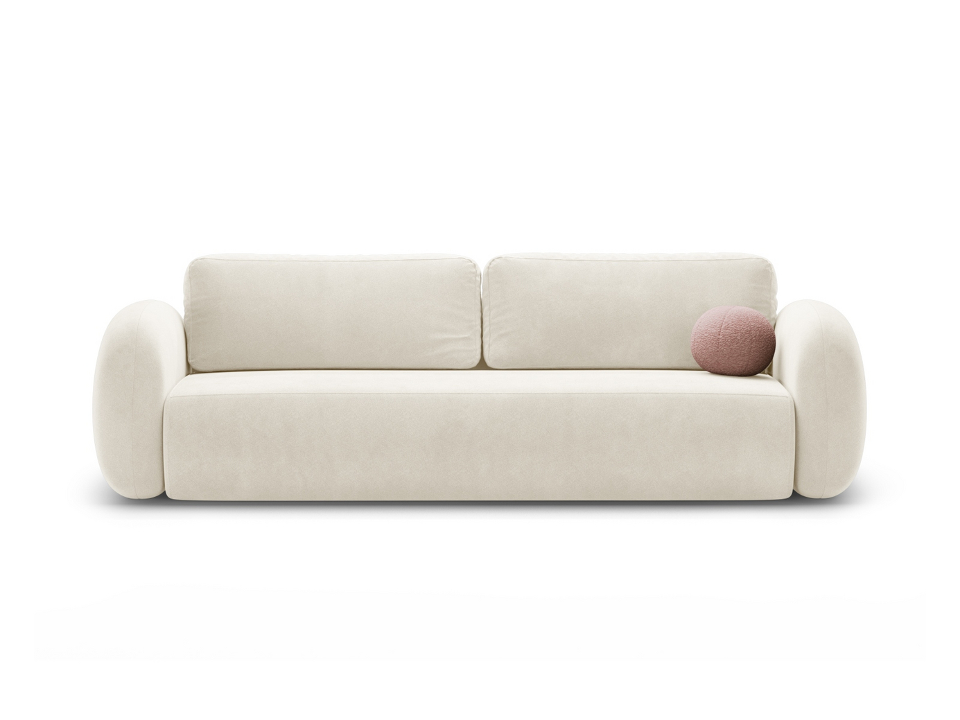 Cosmopolitan Design fløyelssovesofa med oppbevaring, "Tonale", 3-seter, 262 × 105 × 88 cm, Magic Velvet, svarte plastben