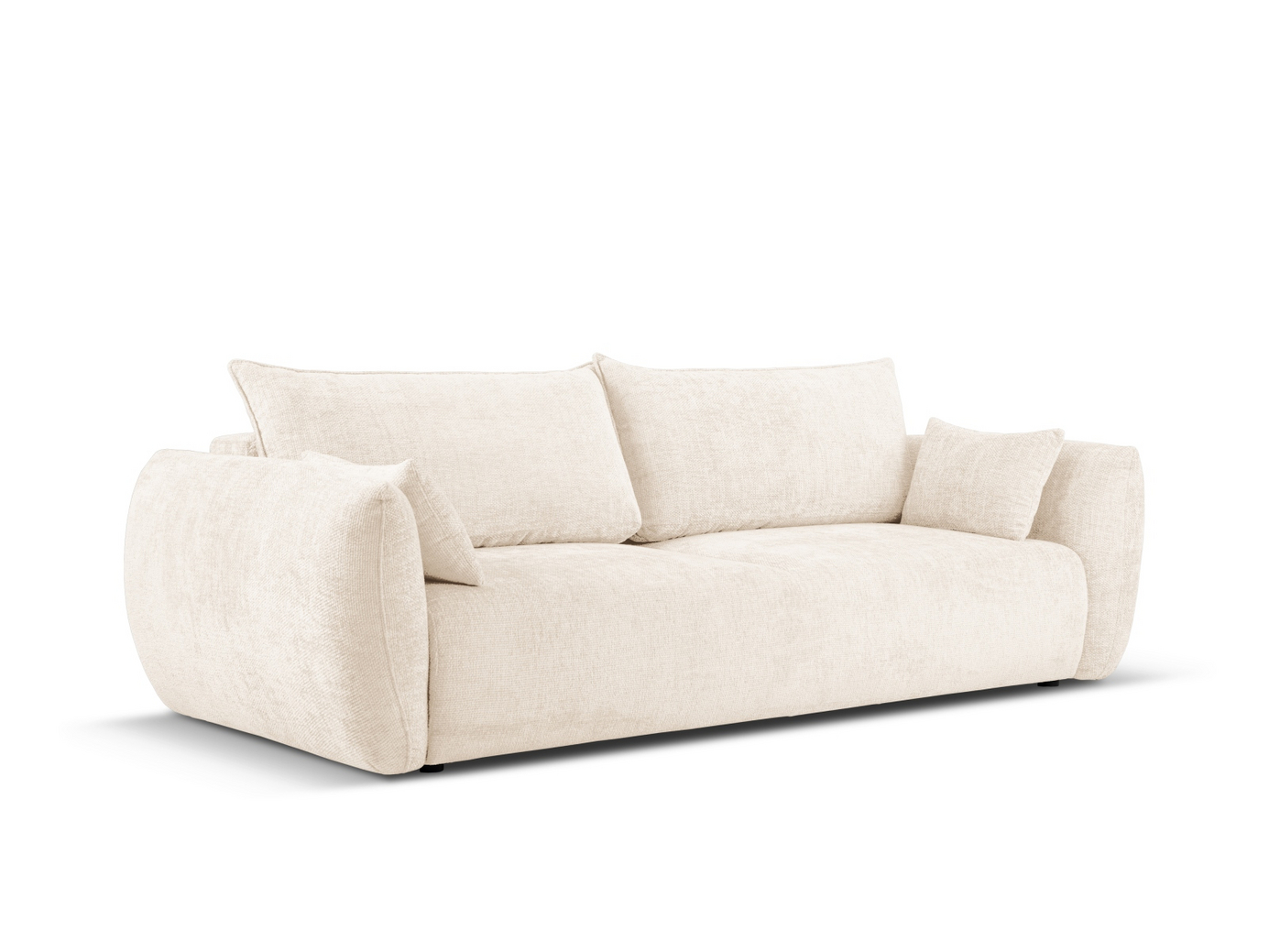Cosmopolitan Design sovesofa med oppbevaring, "Matera", 3-seter, 240 × 108 × 86 cm, Haga, svarte plastben