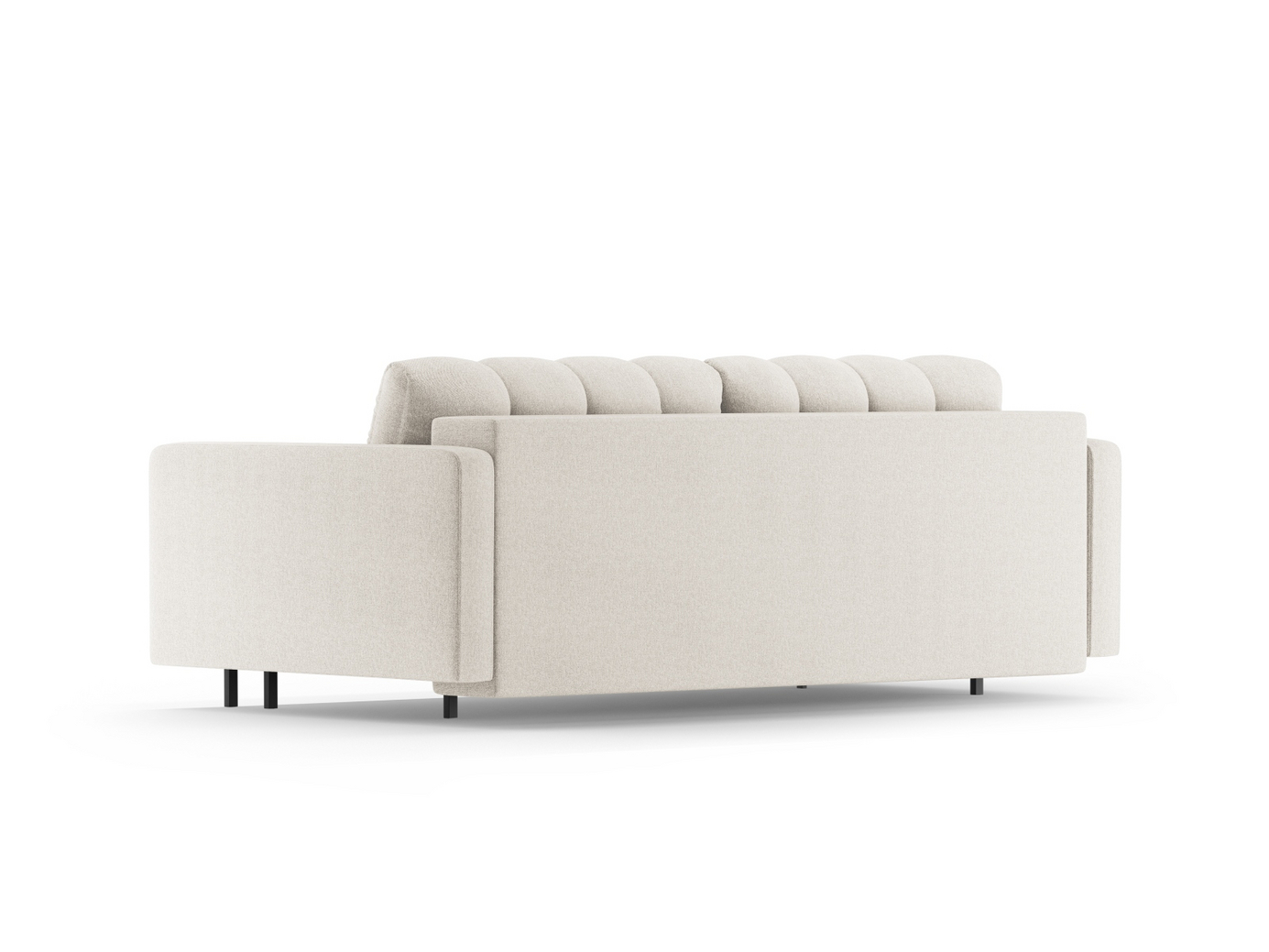 Cosmopolitan Design sovesofa med oppbevaring, "Bali", 3-seter, 222 × 84 × 105 cm, Neve, svarte metallben