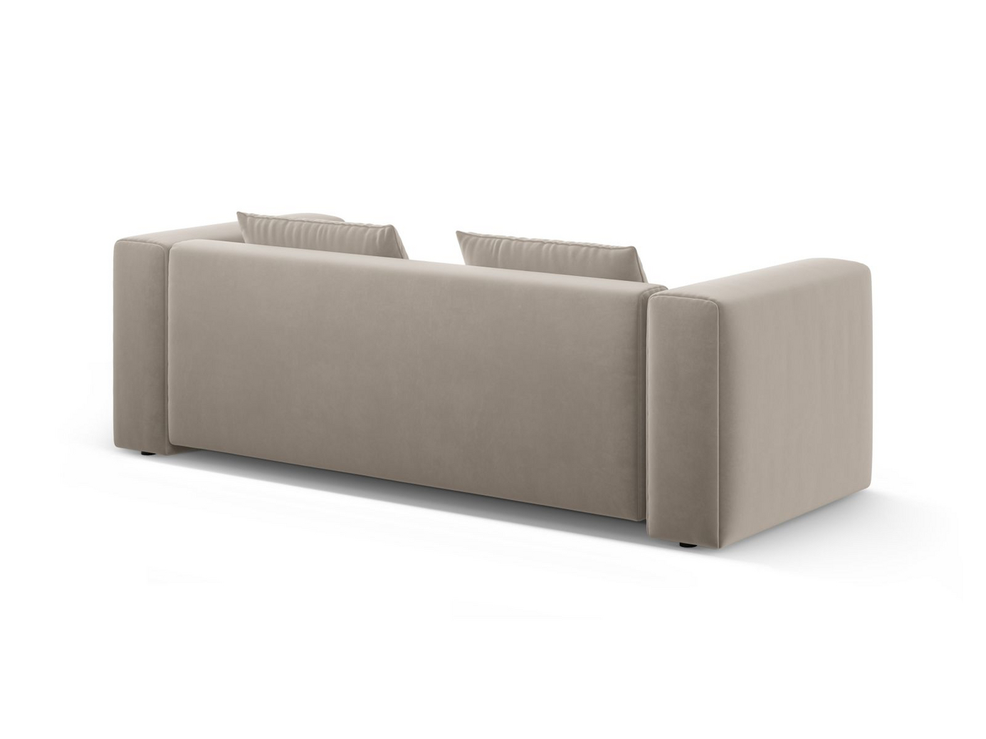 Cosmopolitan Design fløyelssovesofa med oppbevaring, "Verona", 3-seter, 252 × 98 × 85 cm, Casino, svarte plastben