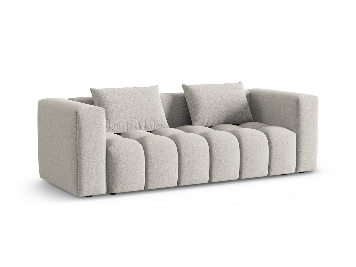 Cosmopolitan Design sovesofa med oppbevaring, "Verona", 3-seter, 252 × 98 × 85 cm, Sorella, svarte plastben