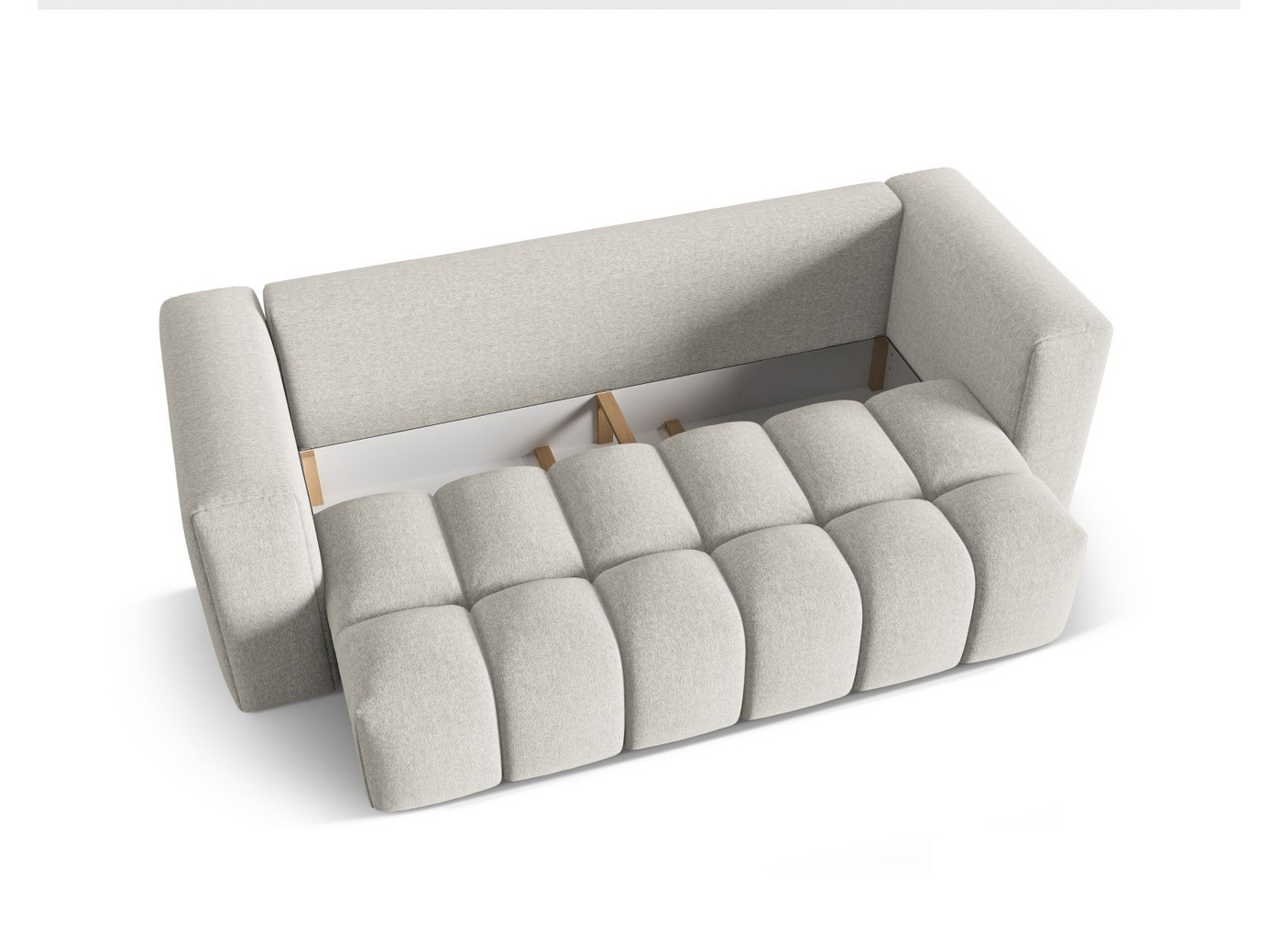 Cosmopolitan Design sovesofa med oppbevaring, "Verona", 3-seter, 252 × 98 × 85 cm, Sorella, svarte plastben