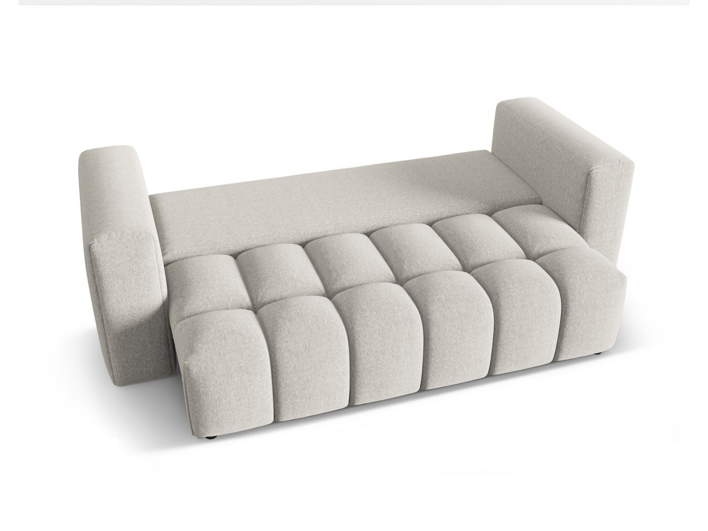 Cosmopolitan Design sovesofa med oppbevaring, "Verona", 3-seter, 252 × 98 × 85 cm, Sorella, svarte plastben