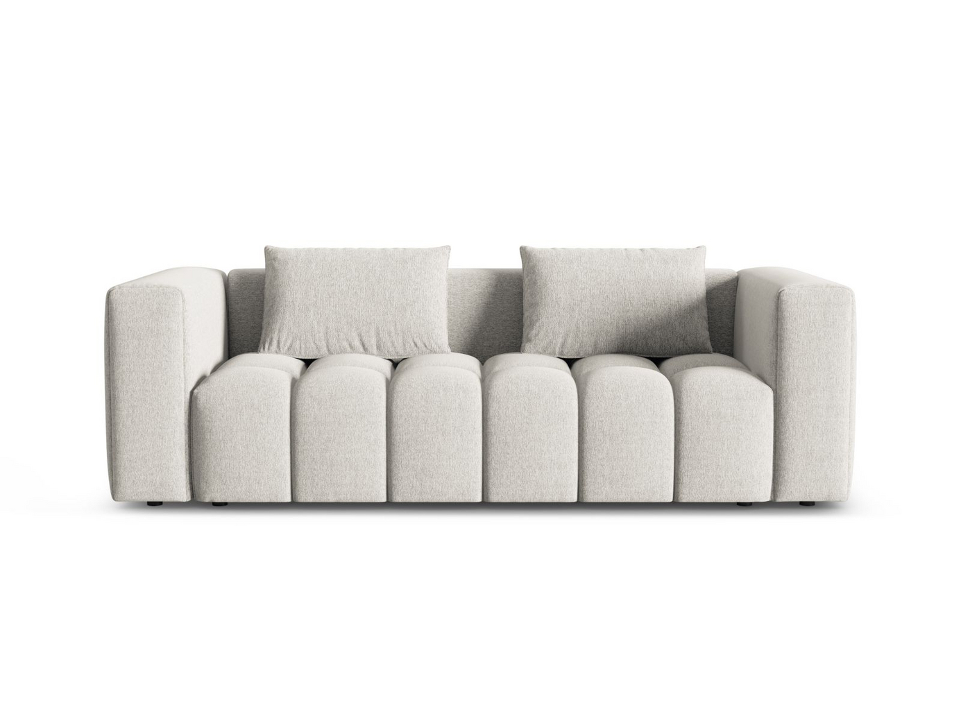Cosmopolitan Design sovesofa med oppbevaring, "Verona", 3-seter, 252 × 98 × 85 cm, Sorella, svarte plastben