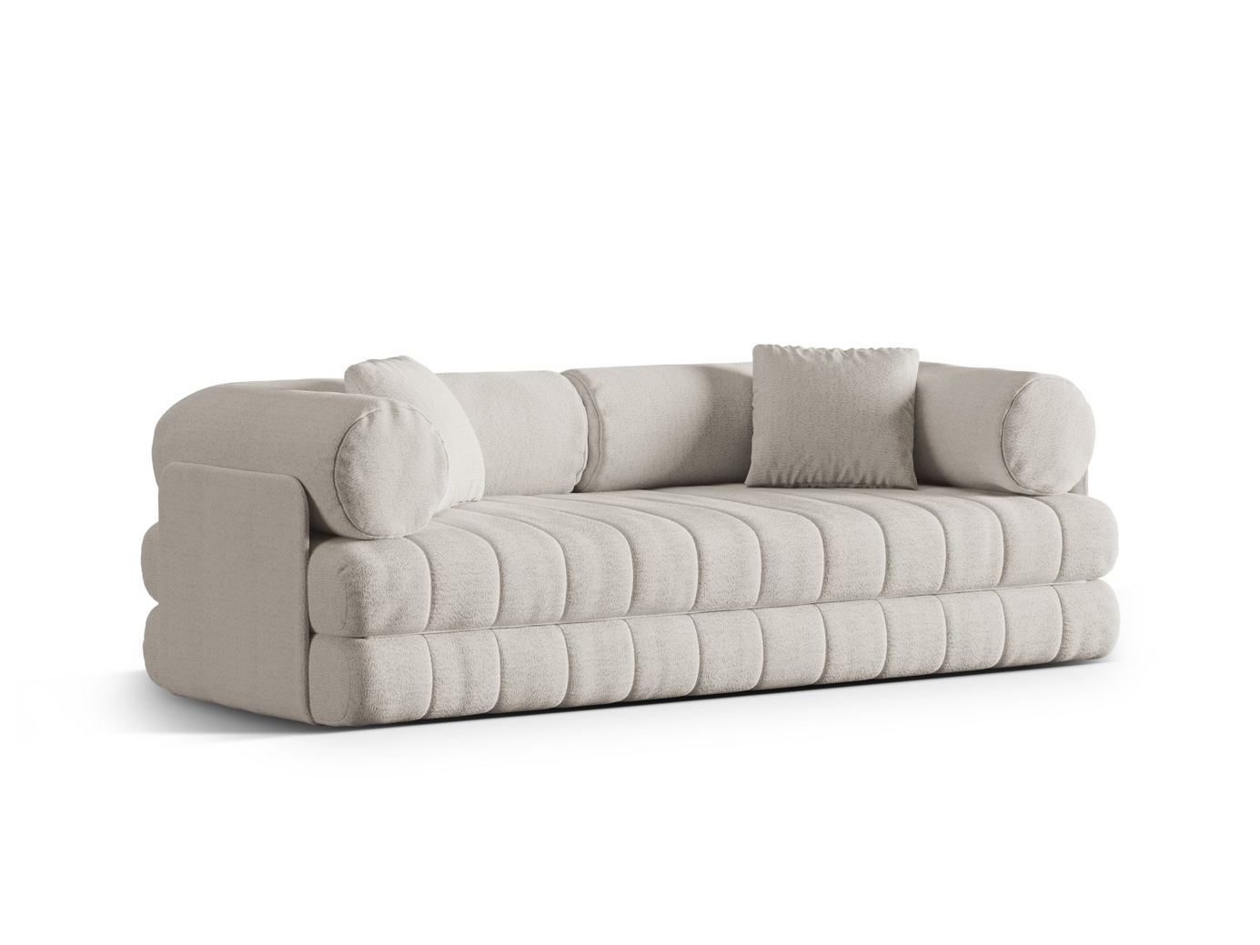 Cosmopolitan Design sovesofa, "Kemi", 3-seter, 206 × 95 × 70 cm, CORAL, svarte metallben