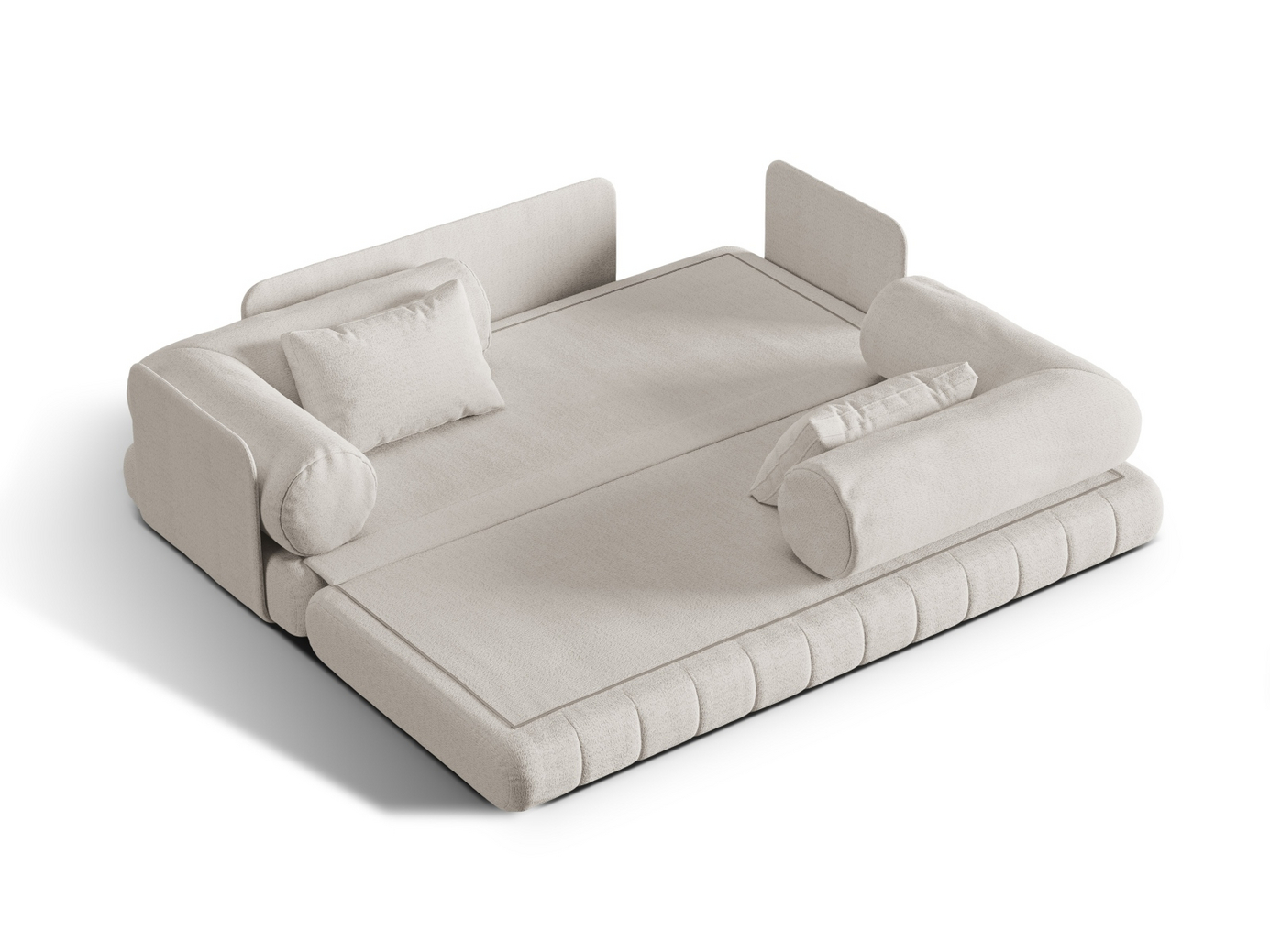 Cosmopolitan Design sovesofa, "Kemi", 3-seter, 206 × 95 × 70 cm, CORAL, svarte metallben