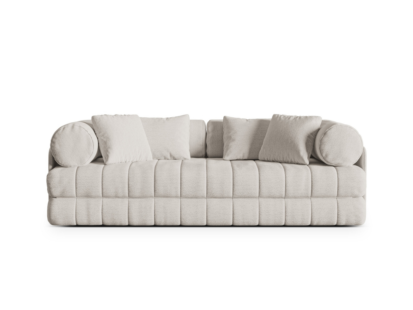 Cosmopolitan Design sovesofa, "Kemi", 3-seter, 206 × 95 × 70 cm, CORAL, svarte metallben
