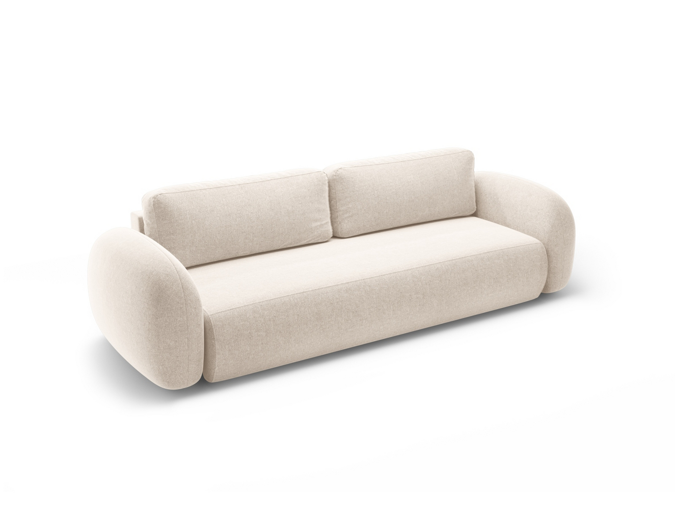 Cosmopolitan Design sovesofa med oppbevaring, "Tonale", 3-seter, 262 × 105 × 88 cm, Eden 10, svarte plastben