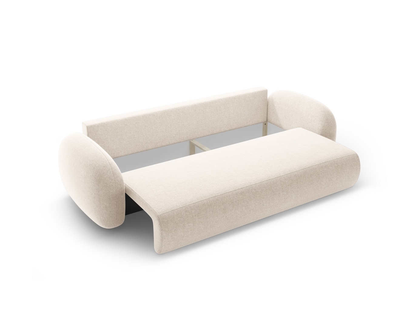 Cosmopolitan Design sovesofa med oppbevaring, "Tonale", 3-seter, 262 × 105 × 88 cm, Eden 10, svarte plastben