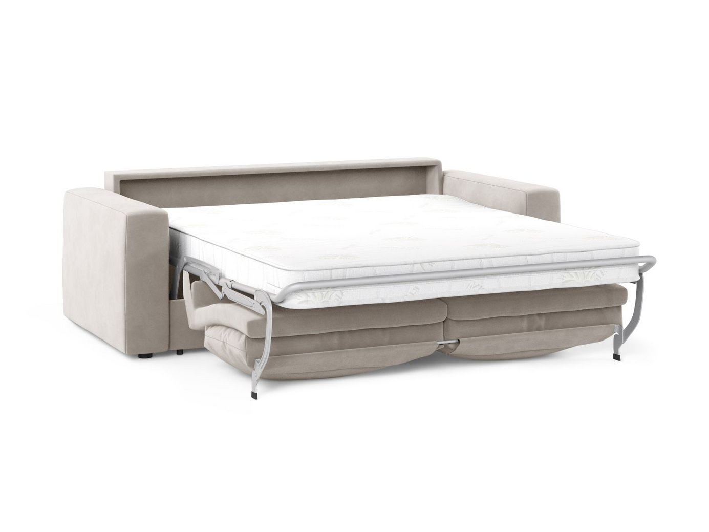 Cosmopolitan Design fløyelssovesofa, "Grena", 3-seter, 205 × 100 × 90 cm, Salvador, svarte plastben