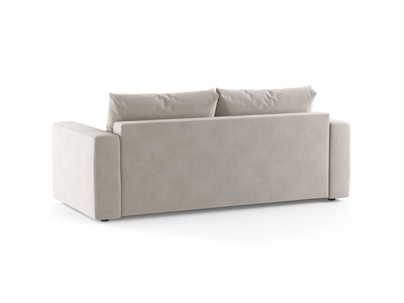 Cosmopolitan Design fløyelssovesofa, "Grena", 3-seter, 205 × 100 × 90 cm, Salvador, svarte plastben