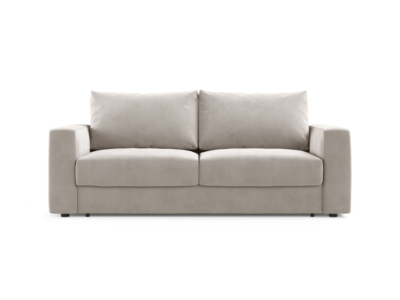 Cosmopolitan Design fløyelssovesofa, "Grena", 3-seter, 205 × 100 × 90 cm, Salvador, svarte plastben