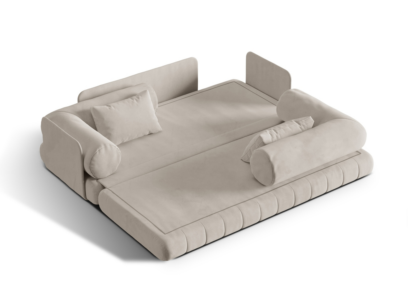 Cosmopolitan Design fløyelssovesofa, "Kemi", 3-seter, 206 × 95 × 70 cm, Salvador, svarte metallben