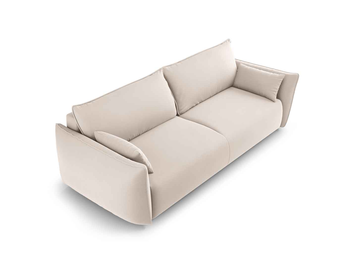 Cosmopolitan Design fløyelssovesofa med oppbevaring, "Matera", 3-seter, 240 × 108 × 86 cm, Salvador, svarte plastben