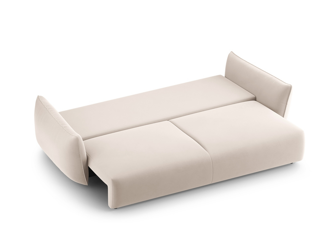 Cosmopolitan Design fløyelssovesofa med oppbevaring, "Matera", 3-seter, 240 × 108 × 86 cm, Salvador, svarte plastben