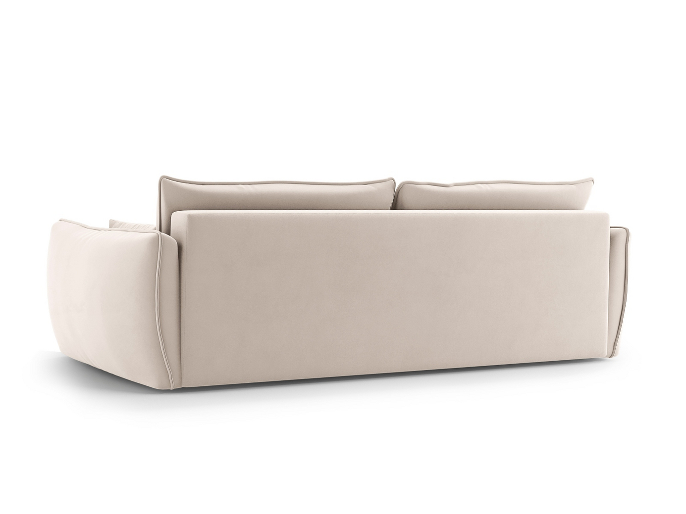 Cosmopolitan Design fløyelssovesofa med oppbevaring, "Matera", 3-seter, 240 × 108 × 86 cm, Salvador, svarte plastben