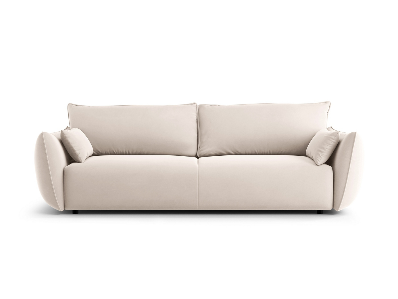Cosmopolitan Design fløyelssovesofa med oppbevaring, "Matera", 3-seter, 240 × 108 × 86 cm, Salvador, svarte plastben