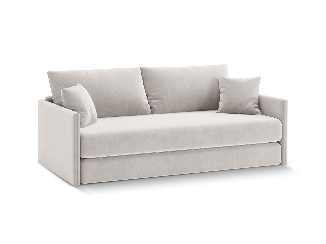 Cosmopolitan Design fløyelssovesofa, "Shannon", 3-seter, 209 × 94 × 87 cm, Salvador, svarte plastben