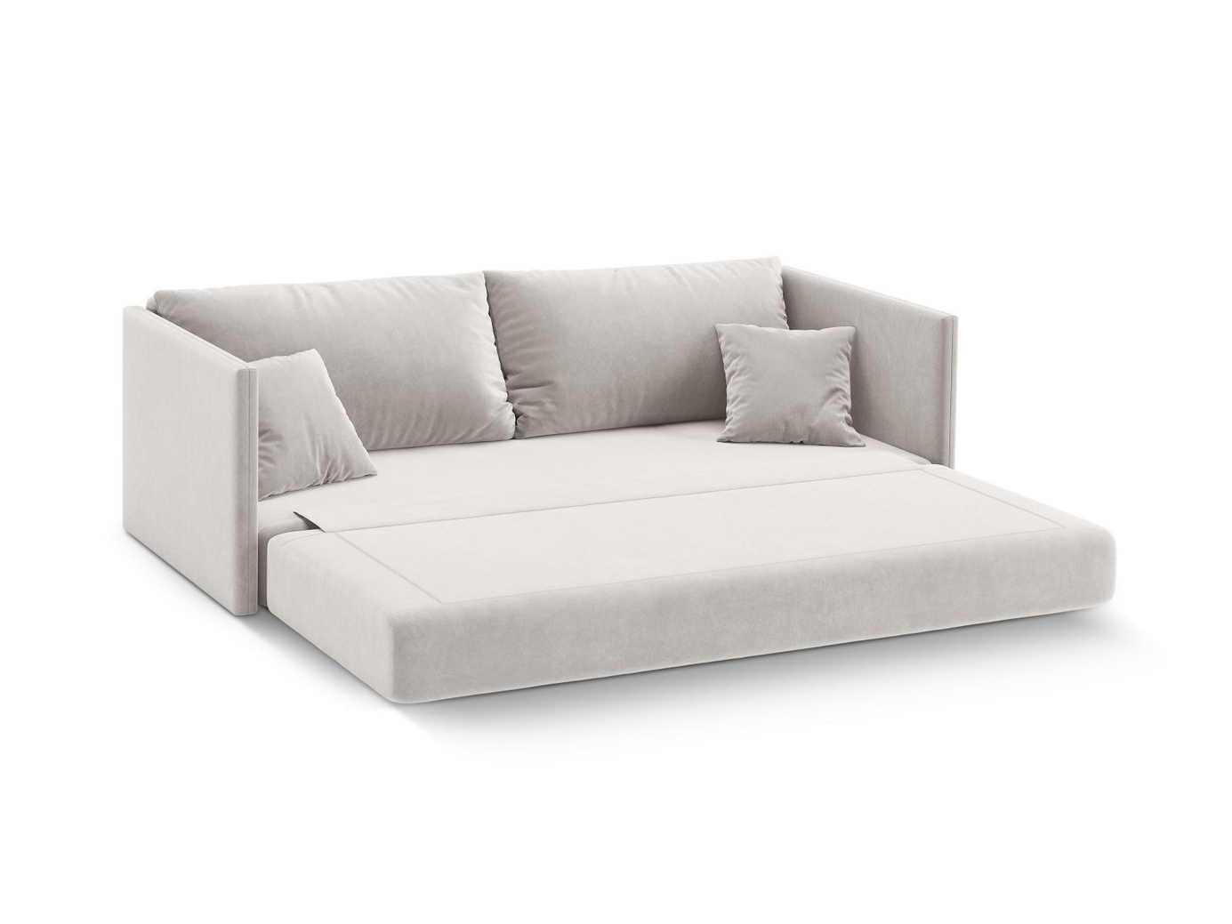 Cosmopolitan Design fløyelssovesofa, "Shannon", 3-seter, 209 × 94 × 87 cm, Salvador, svarte plastben