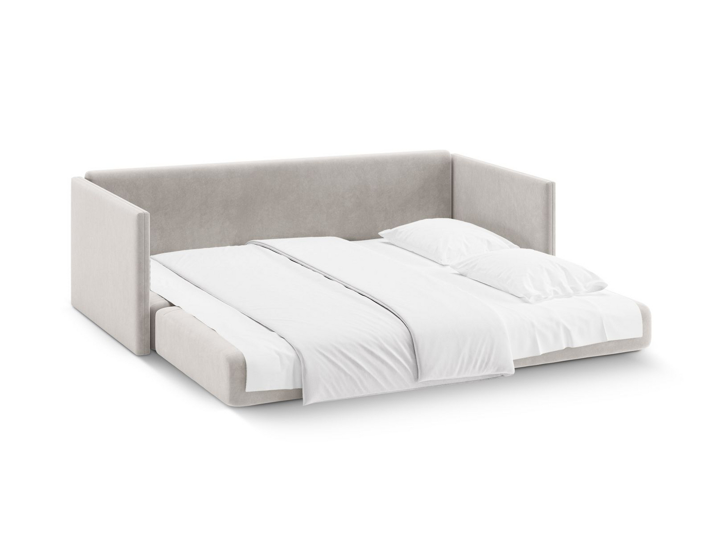 Cosmopolitan Design fløyelssovesofa, "Shannon", 3-seter, 209 × 94 × 87 cm, Salvador, svarte plastben