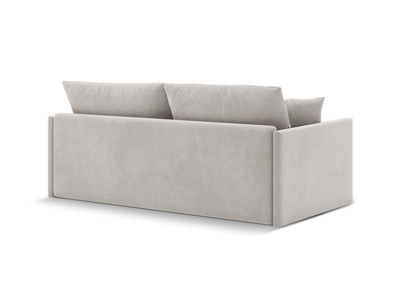 Cosmopolitan Design fløyelssovesofa, "Shannon", 3-seter, 209 × 94 × 87 cm, Salvador, svarte plastben