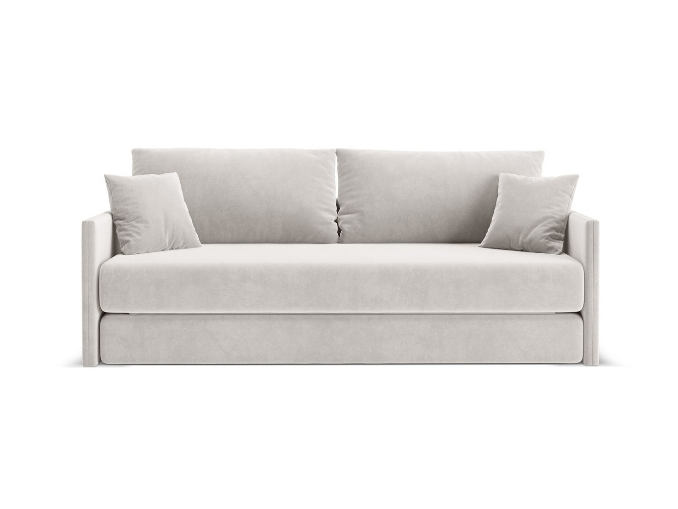 Cosmopolitan Design fløyelssovesofa, "Shannon", 3-seter, 209 × 94 × 87 cm, Salvador, svarte plastben