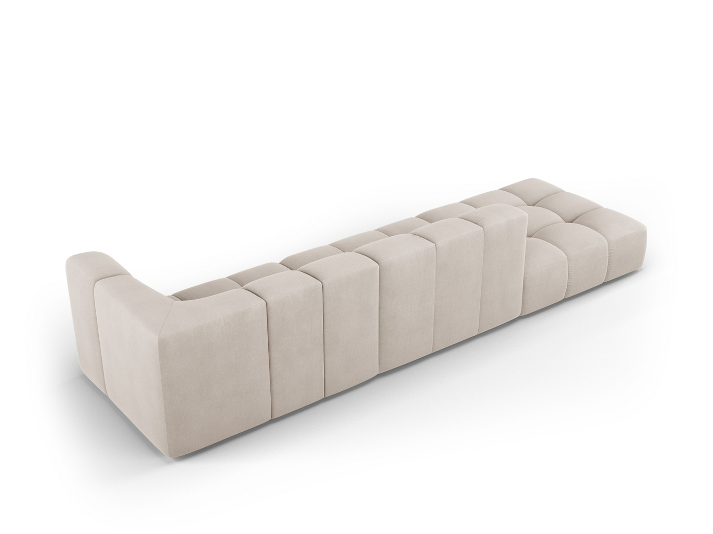 Cosmopolitan Design venstrevendt modulsofa, "Moritz", 4-seter, 293 × 96 × 70 cm, Rebel, svarte plastben
