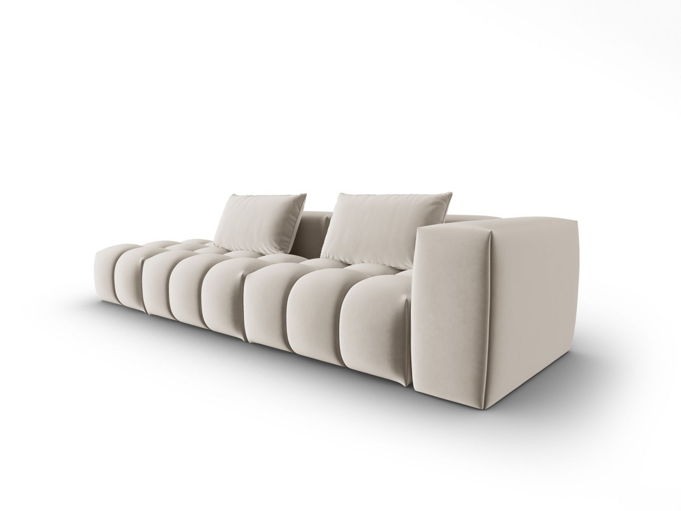 Cosmopolitan Design venstrevendt fløyelsmodulsofa, "Verona", 4-seter, 265 × 85 × 70 cm, Casino, svarte plastben