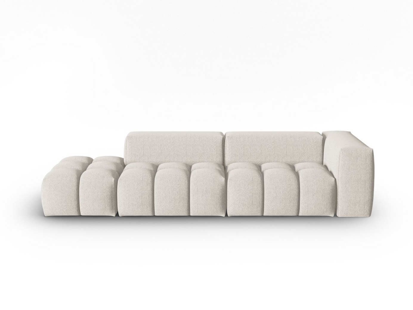 Cosmopolitan Design venstrevendt modulsofa, "Verona", 4-seter, 265 × 85 × 70 cm, Sorella, svarte plastben
