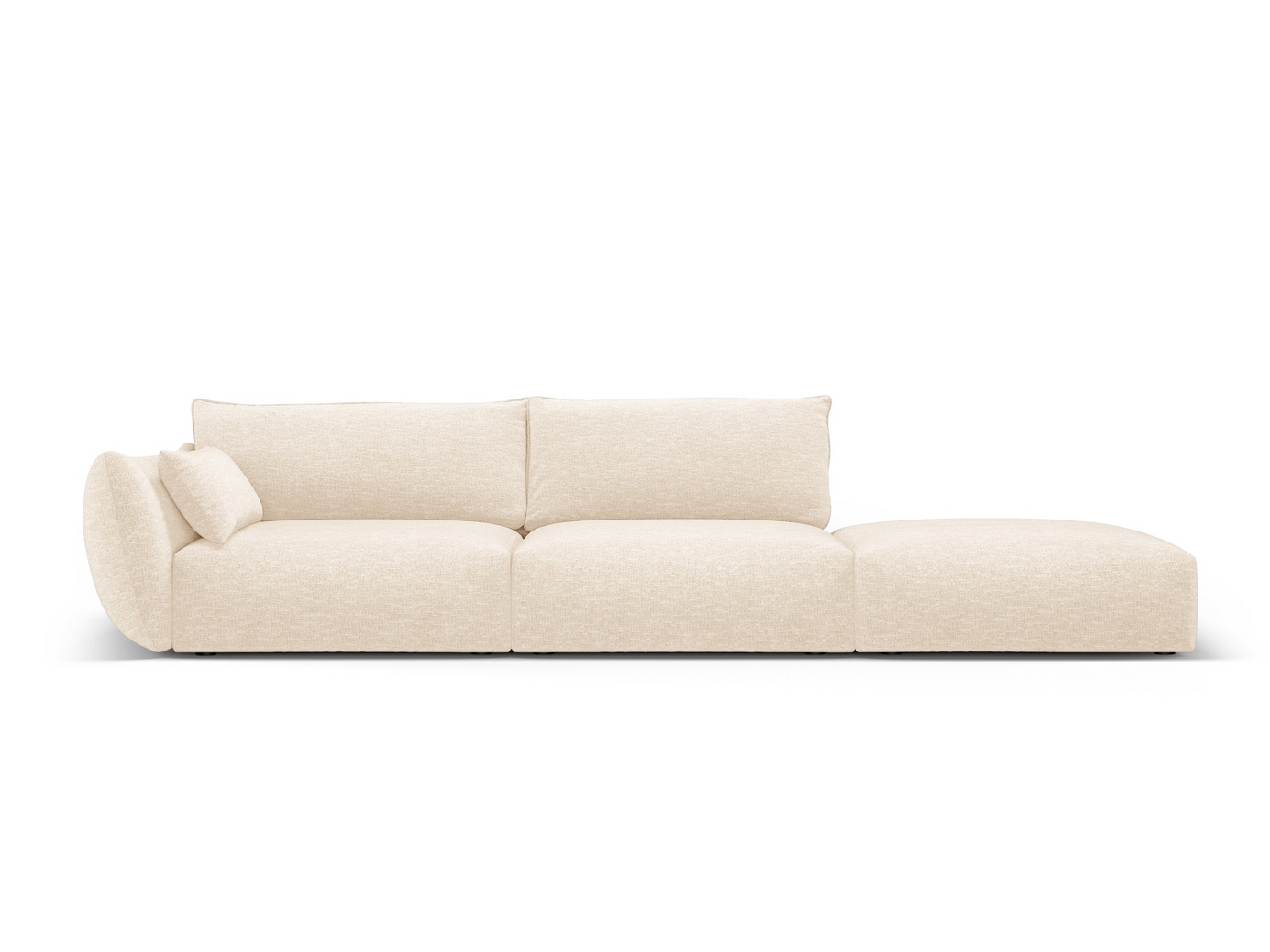 Cosmopolitan Design høyrevendt sofa, "Matera", 4-seter, 264 × 110 × 85 cm, Haga, svarte plastben