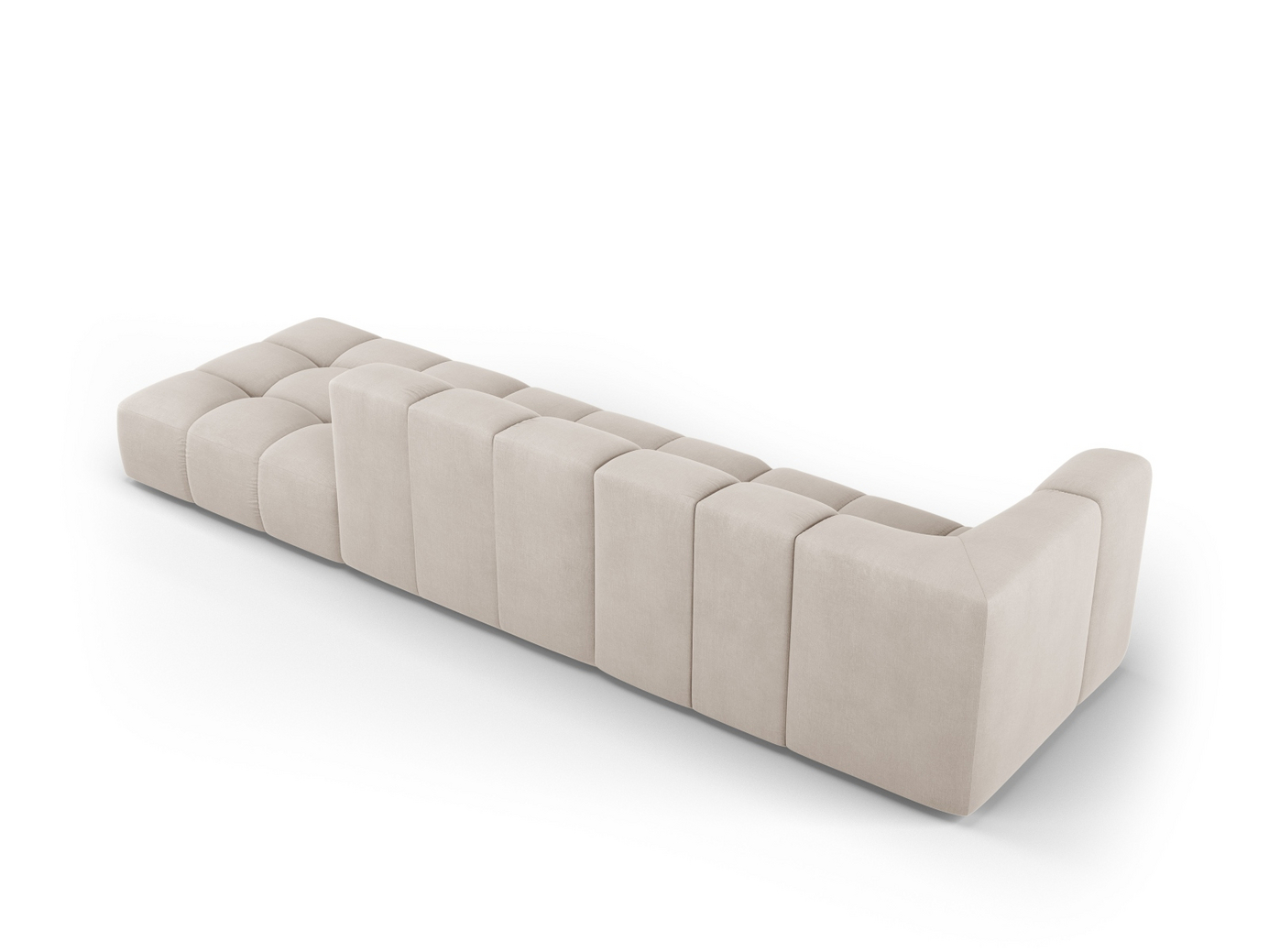 Cosmopolitan Design høyrevendt modulsofa, "Moritz", 4-seter, 293 × 96 × 70 cm, Rebel, svarte plastben