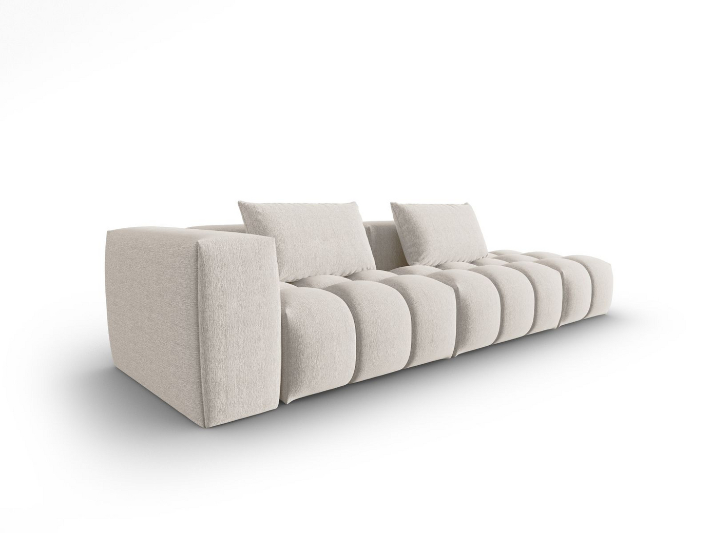 Cosmopolitan Design høyrevendt modulsofa, "Verona", 4-seter, 265 × 85 × 70 cm, Sorella, svarte plastben