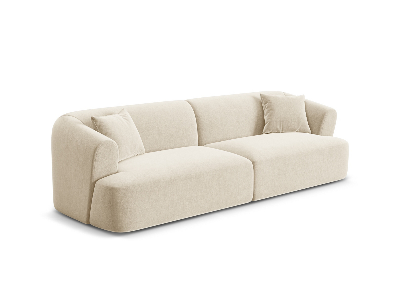 Cosmopolitan Design fløyelsmodulsofa, "Campi", 4-seter, 255 × 90 × 70 cm, Vogue, svarte plastben