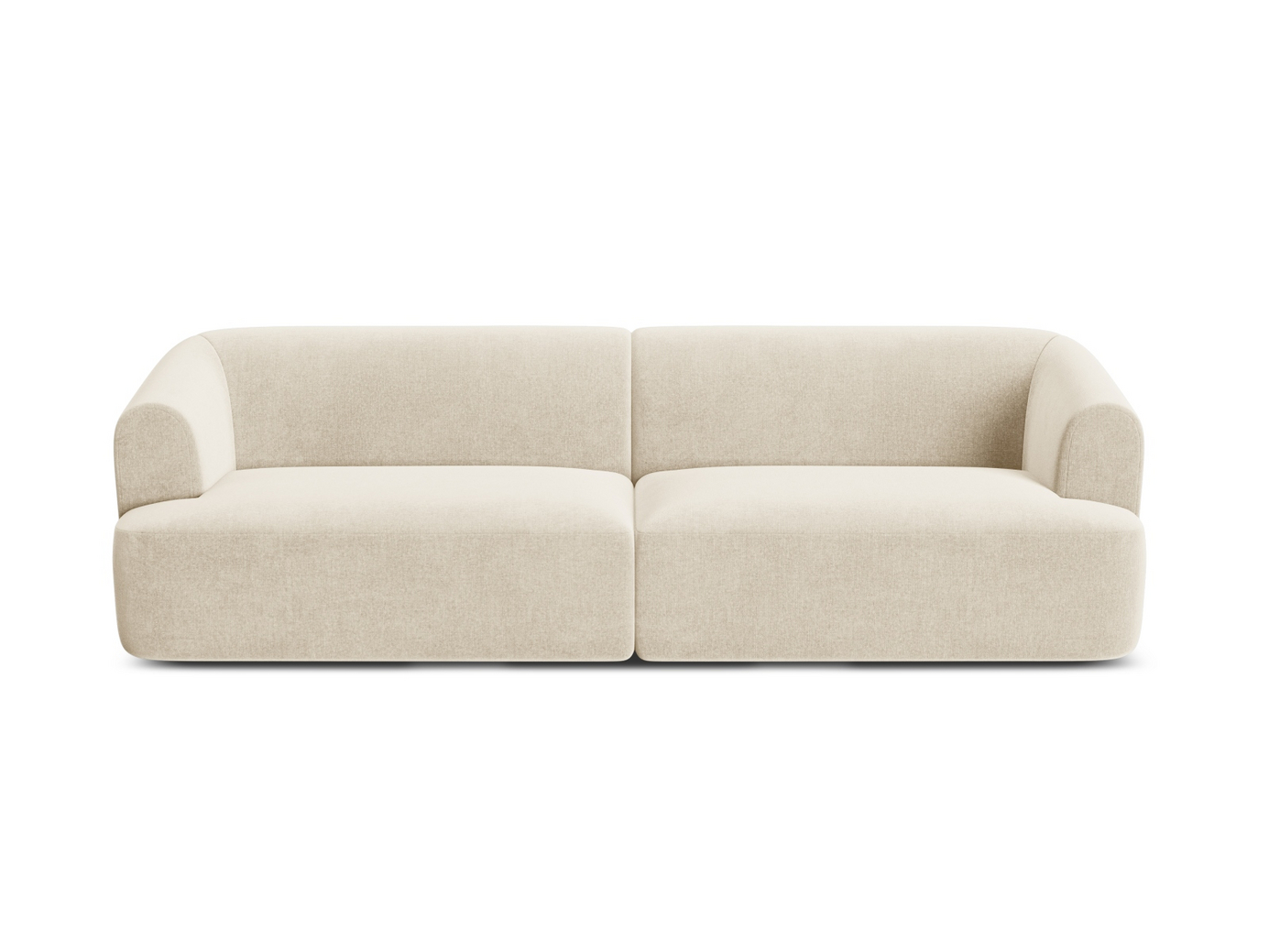Cosmopolitan Design fløyelsmodulsofa, "Campi", 4-seter, 255 × 90 × 70 cm, Vogue, svarte plastben