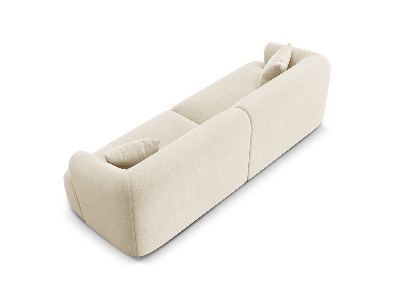 Cosmopolitan Design fløyelsmodulsofa, "Campi", 4-seter, 255 × 90 × 70 cm, Vogue, svarte plastben