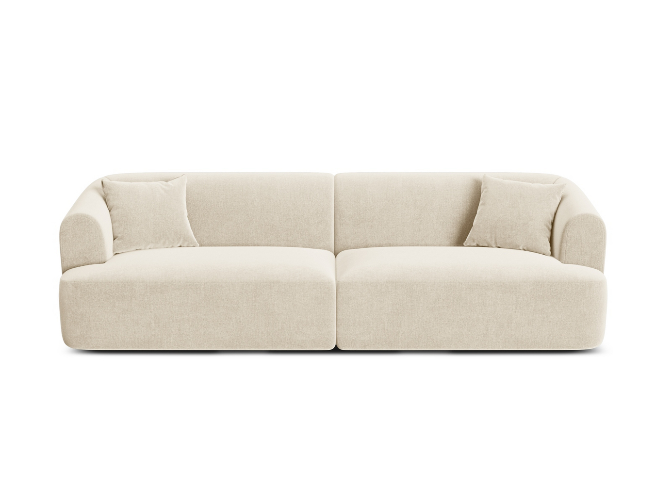 Cosmopolitan Design fløyelsmodulsofa, "Campi", 4-seter, 255 × 90 × 70 cm, Vogue, svarte plastben