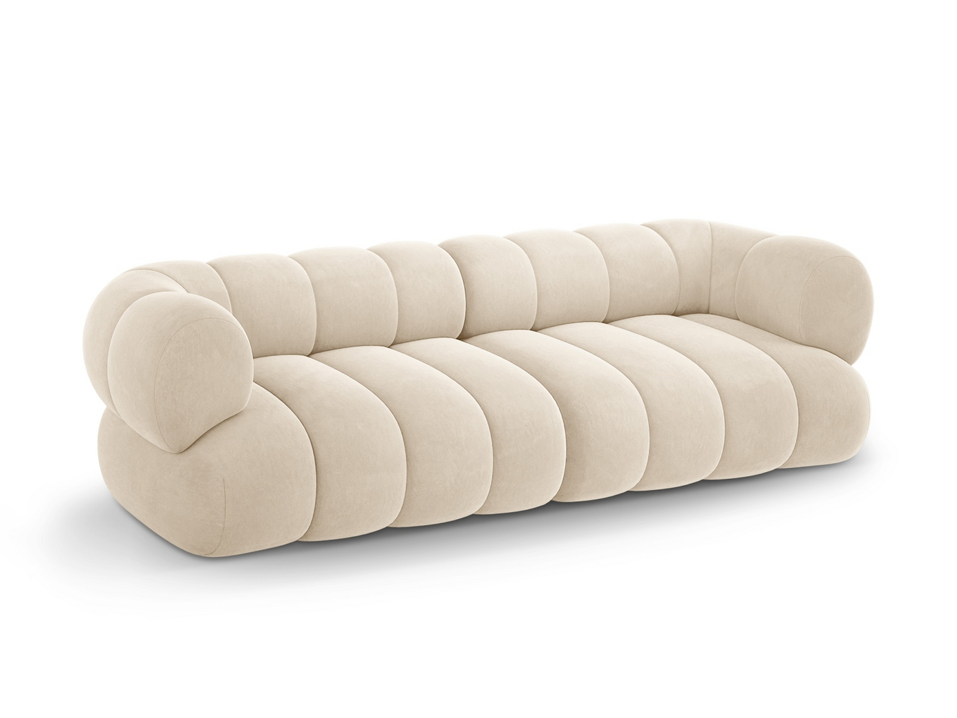 Cosmopolitan Design fløyelssofa, "Koge", 4-seter, 240 × 95 × 70 cm, Vogue, svarte plastben