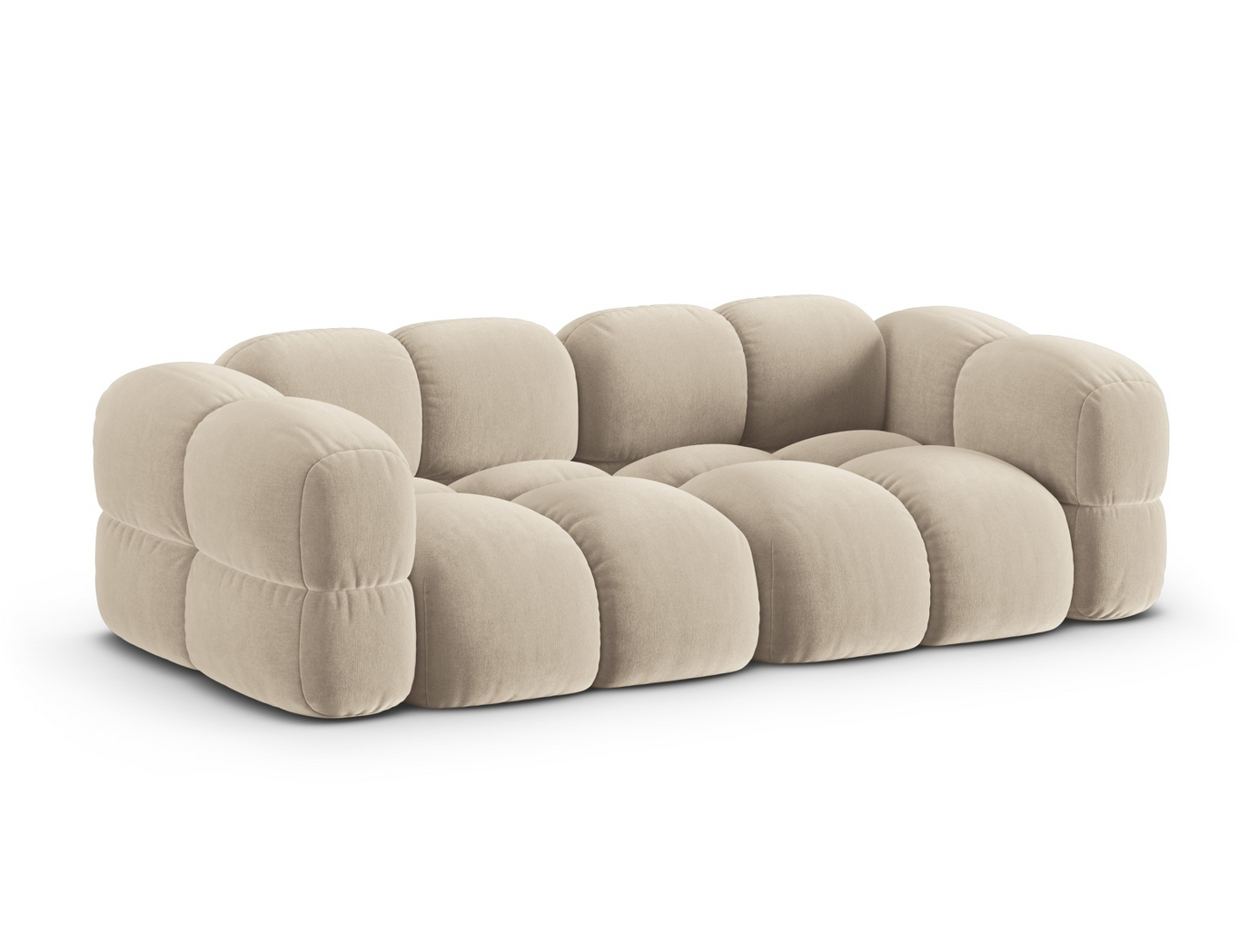 Cosmopolitan Design fløyelssofa, "Loretto", 4-seter, 250 × 100 × 68 cm, Vogue, svarte plastben
