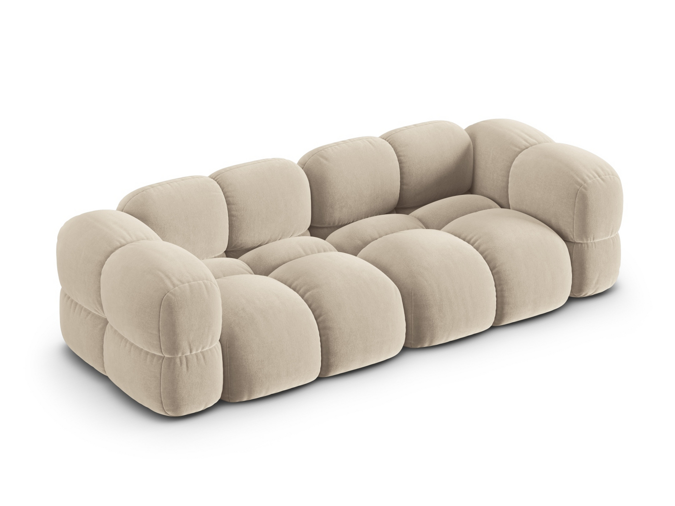 Cosmopolitan Design fløyelssofa, "Loretto", 4-seter, 250 × 100 × 68 cm, Vogue, svarte plastben