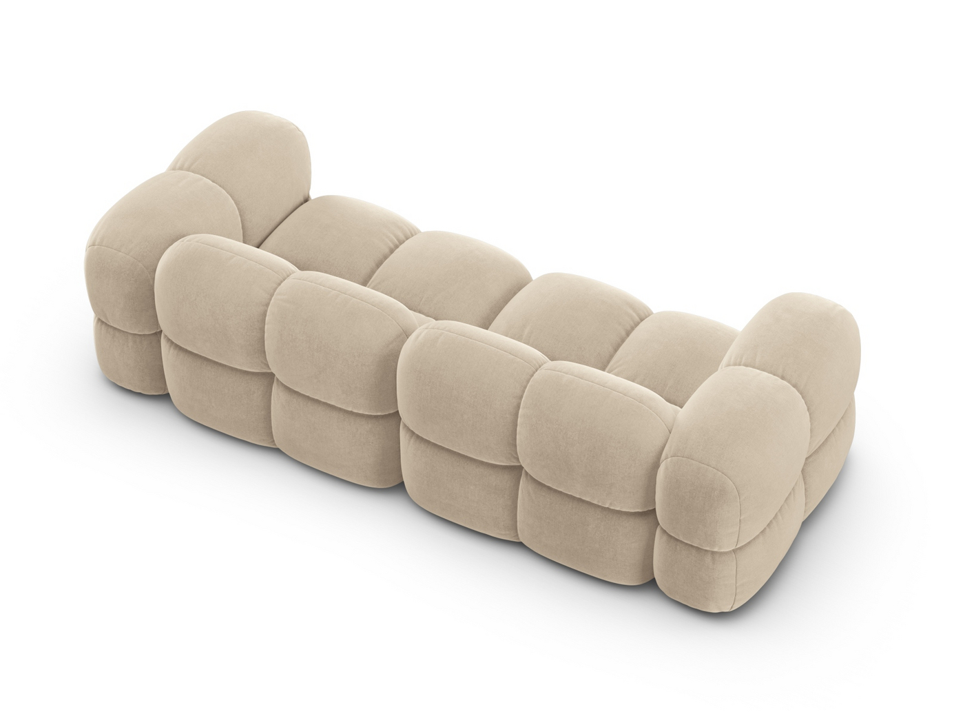 Cosmopolitan Design fløyelssofa, "Loretto", 4-seter, 250 × 100 × 68 cm, Vogue, svarte plastben
