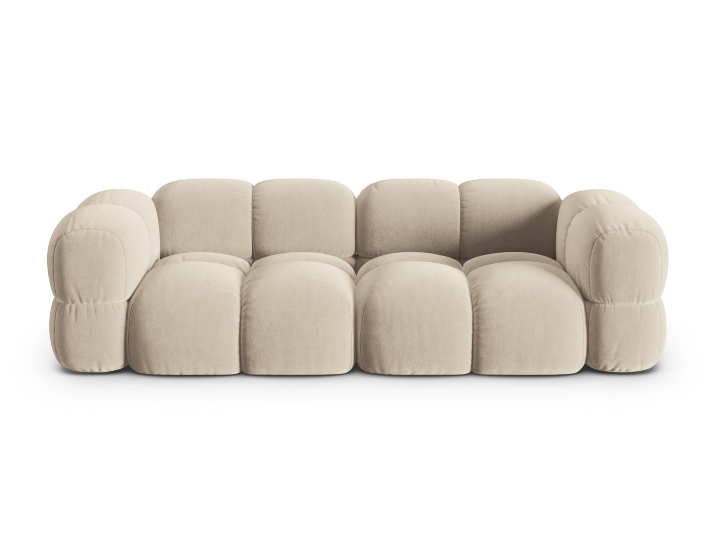 Cosmopolitan Design fløyelssofa, "Loretto", 4-seter, 250 × 100 × 68 cm, Vogue, svarte plastben