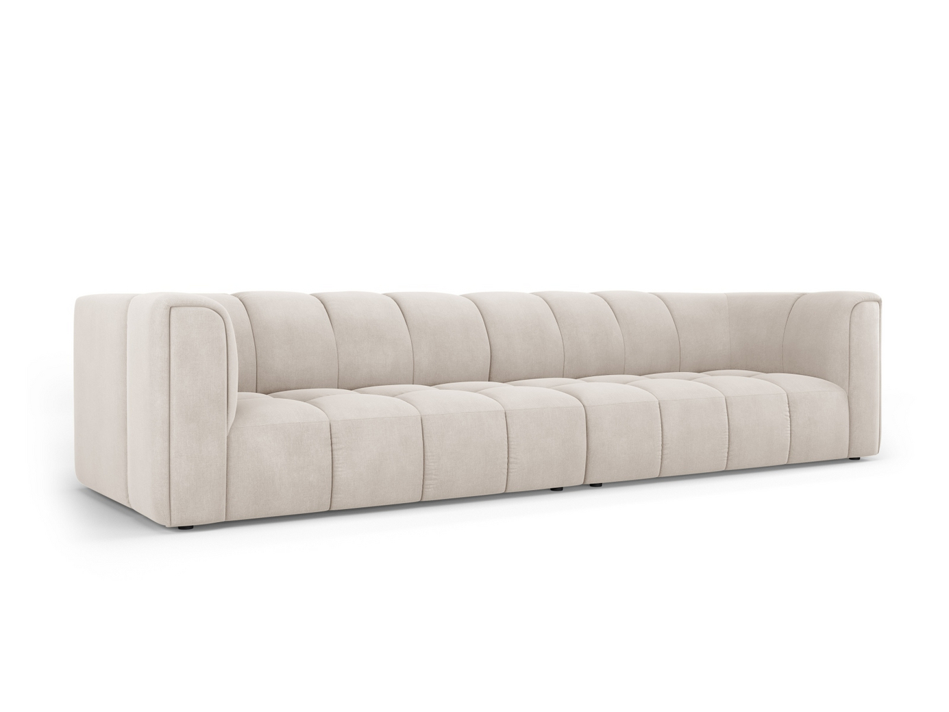 Cosmopolitan Design modulsofa, "Moritz", 4-seter, 286 × 96 × 70 cm, Rebel, svarte plastben