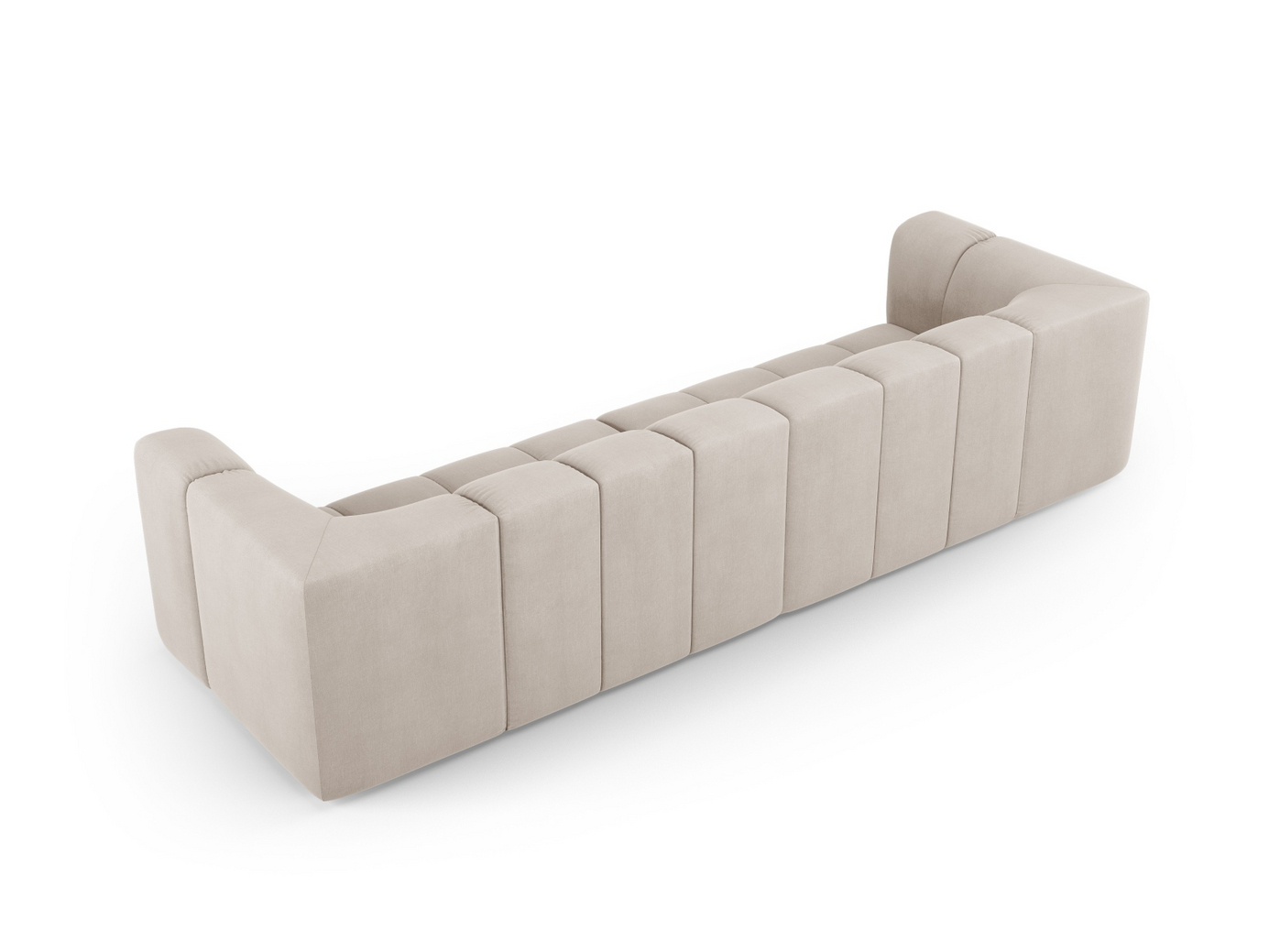 Cosmopolitan Design modulsofa, "Moritz", 4-seter, 286 × 96 × 70 cm, Rebel, svarte plastben