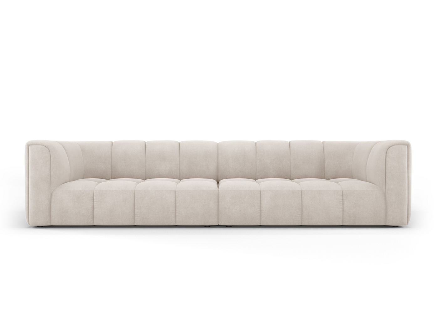 Cosmopolitan Design modulsofa, "Moritz", 4-seter, 286 × 96 × 70 cm, Rebel, svarte plastben