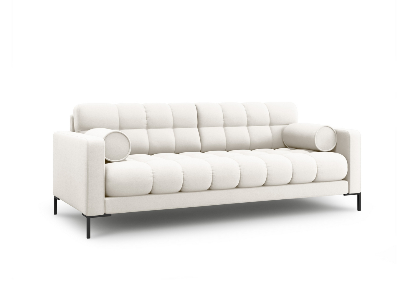 Cosmopolitan Design sofa, "Bali", 4-seter, 217 × 96 × 75 cm, Neve, svarte metallben