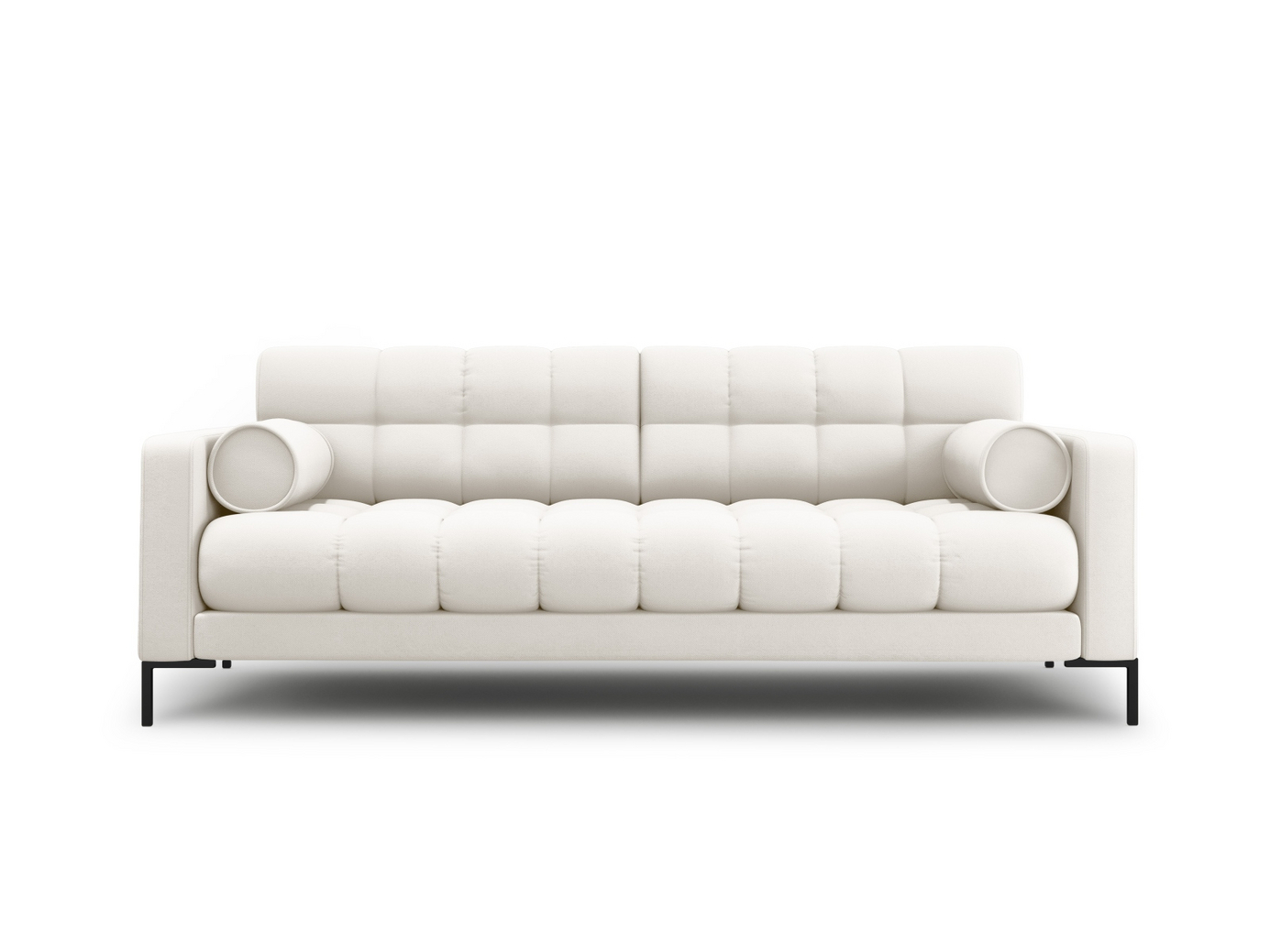 Cosmopolitan Design sofa, "Bali", 4-seter, 217 × 96 × 75 cm, Neve, svarte metallben